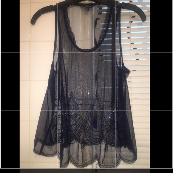 AE Mesh Sheer Beaded Blouse - Picture 4 of 5